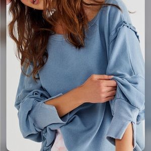 Free People Camden Sweatshirt - Baby Blue